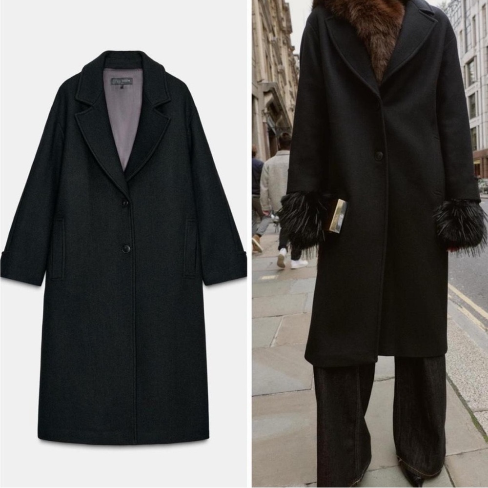 Zara Black Long Wool Coat